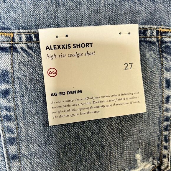AG Adriano Goldschmeid Alexxis High Rise Wedgie Shorts Jean Denim Cutoff Shorts - Picture 2 of 8